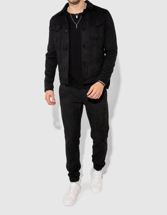 Monfrere Noah Butter Jogger Pants In Suede Noir