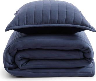 Tommy Hilfiger Classic Comfort Quilt & Shams Set in Navy Blue at Nordstrom, Size Full/queen