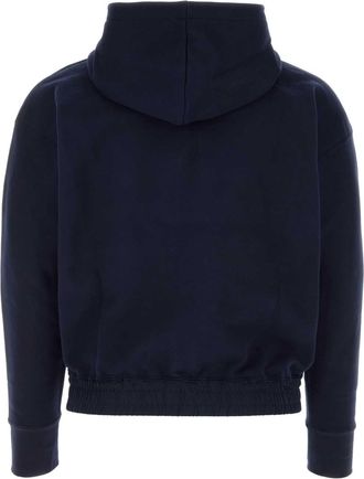 Saint Laurent Cotton Fleece Hoodie - Navy