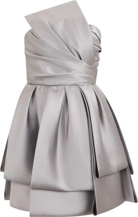Alberta Ferretti Jurk met volumineuze silhouet - Dames - Feestkleedjes - Grijs - S - Polyester - Kleedjes