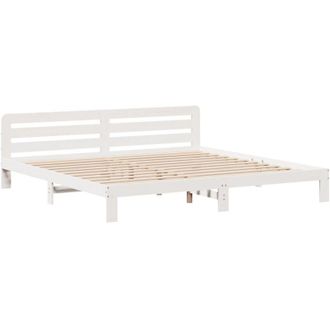 vidaXL Vidaxl - Estructura De Cama Sin Colch&oacute;n Madera Maciza Blanca 200x200 Cm
