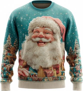 Generic Christmas Mens Jumpers Printed Crew Neck Long Sleeve Pullover Top Causal Cosy Warm Winter Christmas Pullover for Men Christmas Jumper Xmas Jumper Swea