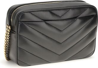 Saint Laurent Womens Crossbody Bag Loulou Matelass&eacute; Leather Black Lamb Shoulder