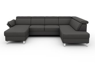 Sit&more Wohnlandschaft »Vincenzo U-Form« inklusive Kopfteilverstellung, wahlweise mit Bettfunktion, Bettkasten