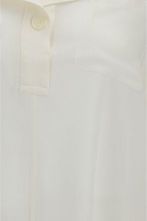 Toteme Womens Shirt Layered Collar Milk Viscose
