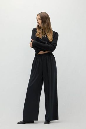 Naked Cashmere Evan Silk Wide Leg Pant in Black at Nordstrom, Size X-Small 30