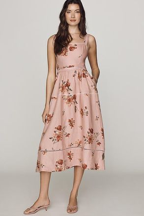 Reformation Everett 100% Linen Midi Dress