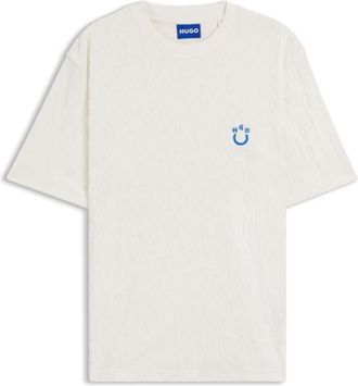 HUGO BOSS Cotton-toweling T-shirt with Happy HUGO