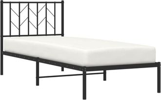 vidaXL Estructura cama sin colchón con cabecero metal negro 80x200 cm Vidaxl