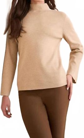 Tribal Funnel Neck Sweater In Latte