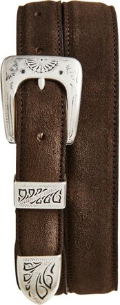 Drake's Suede Western Belt in Chocolate at Nordstrom, Size Small