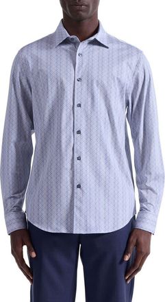 Bugatchi James OoohCotton Mosaic Print Button-Up Shirt in Sand at Nordstrom, Size Xx-Large