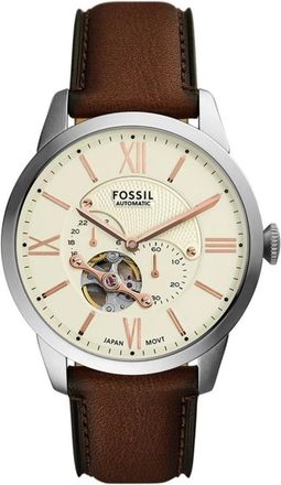 Fossil Accessoires, Heren, Bruin, ONE Size, Leer, Townsman Horloge