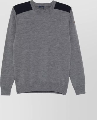 Paul & Shark wool crewneck sweater contrast panels