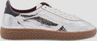 Puraai Silver Leather Sneakers