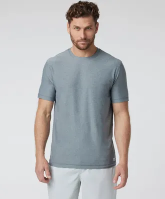 Vuori Clothing Strato Tech T-Shirt | Dusty Blue Heather | XS, Size Extra Small