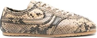 Dries Van Noten Snakeskin-Print Sneakers - Womens - Leather