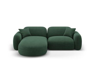 CXL by Christian Lacroix Sof&aacute; esquinero modular izquierdo 3 plazas de terciopelo verde