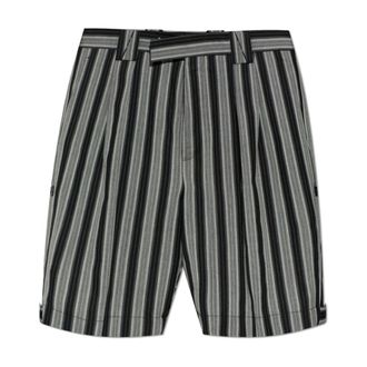 Versace Casual Shorts, male, Gray, Size: M Pinstripe Wool Formal Shorts