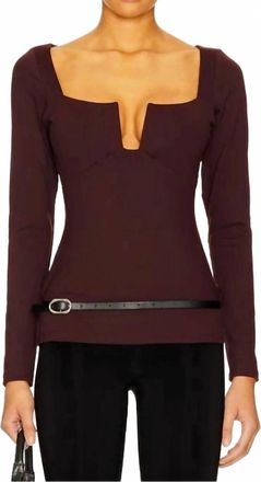 Susana Monaco Wire Top In Chocolate Brown