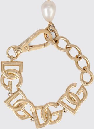 Dolce & Gabbana Bracciale in ottone con perle sintetiche e monogramma DG