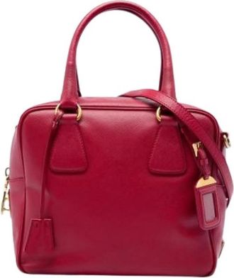Prada Pre-owned Vintage Satchel - Dames - Vintage Handtas - Rood - ONE Size - Leer - Vintage