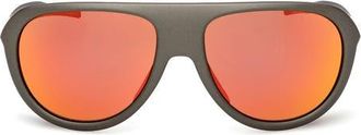 adidas 60mm Pilot Sunglasses in Dark Green /Roviex Mirror at Nordstrom