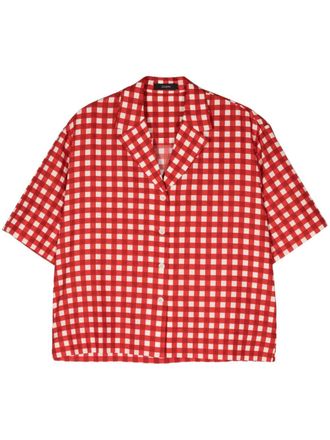 Joseph short-sleeve gingham-print shirt - Red