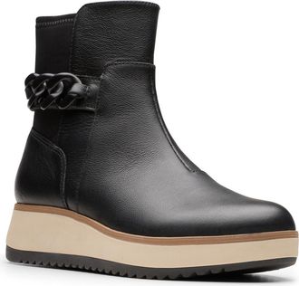 Clarks Zylah Rose Boot in Black Leather at Nordstrom Rack, Size 6.5