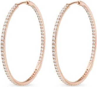 VEYNOU 14kt recycled rose gold Cleo diamond hoop earrings - unisex - Diamond - One Size - Pink