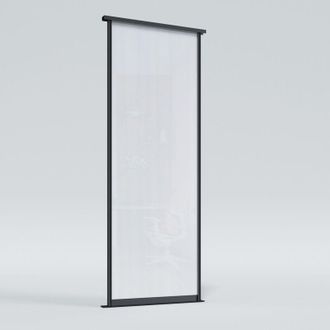 OEM Puerta Corredera A Medida 265x75cm Sobre Un Solo Carril, 1x Cristal Blanco Brillo