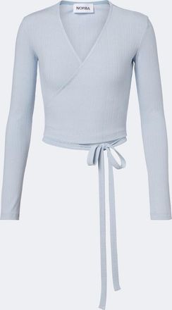 Norba Ribbed-knit wrap top