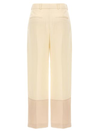 Tory Burch Crepe Crop Trousers - Cream
