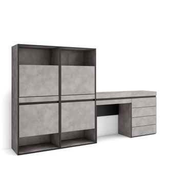 Skraut Home Skraut Home - Zapatero, Armario Zapatos Botas, 247x145x35 Cm, Dormitorio, Habitaci&oacute;n, C&oacute;moda, Cajonera, Tocador, Estilo Moderno, Gris Cemento