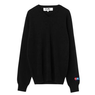 Comme Des Gar&ccedil;ons Invader Heart V-Neck Jumper