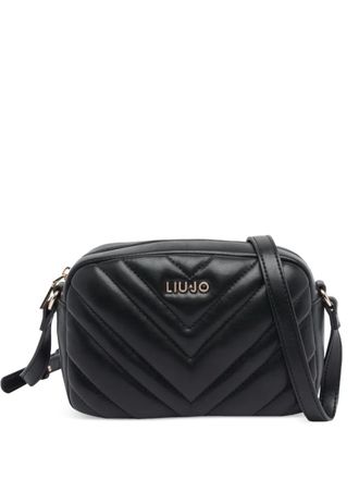 Liu Jo quilted logo-plaque shoulder bag - Black