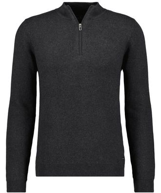 Ragman Rundhalspullover RAGMAN, Herren, Gr. 52, grau (anthrazit), 95% Baumwolle 5% Kaschmir, ohne Ausschnitt, Pullover Rundhalspullover