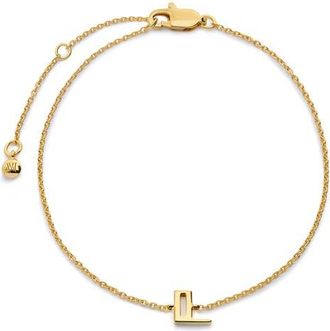 Monica Vinader Initial Chain Bracelet in 18K Gold Vermeil L at Nordstrom