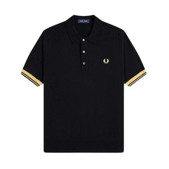 Fred Perry Hombre, Camisetas, Negro, Talla: M