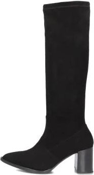 Notre-V Schoenen, Dames, Zwart, 38 EU, Su&egrave;de, Zwarte Su&egrave;de Hoge Hak Laarzen