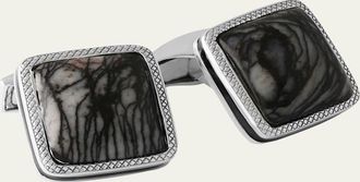 Tateossian Marble Quartzite Silver Cufflinks