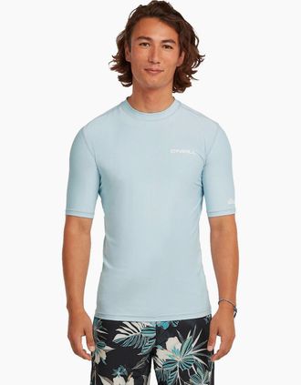O'Neill Mens ONeill Mens Skins Short Sleeve Rash Vest - Blue - Size: 44
