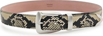 Khaite Benny Snake-effect Leather Belt - Beige - 32 (UK10/ M)