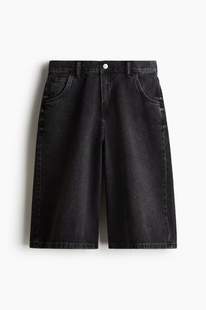 H&M Super Baggy Denimshorts - Schwarz