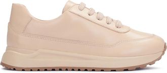 Kazar Dames lichtbeige leren sneakers - Dames - Sneakers - Beige - 37 EU - Leer - Schoenen