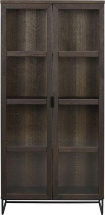 Rowico Vitrinenschrank Everett, Eiche Dunkelbraun - 195 x 95 cm