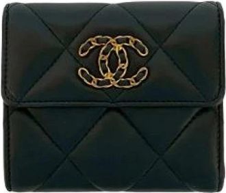 Chanel Pre-owned Vintage Portemonnee - Dames - Vintage Accessoires - Zwart - ONE Size - Leer - Vintage