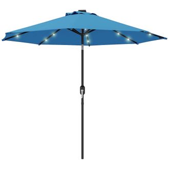 OUTSUNNY 24 LED Solar Powered Parasol Umbrella Garden Tilt Outdoor String Light | TJ Hughes