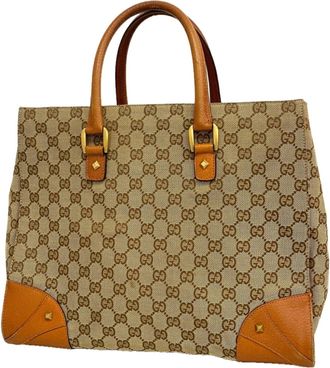 Gucci Brown Canvas Tote Bag (Pre-Owned)
