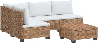 vidaXL 5 Uds. Conjunto De Lounge De Rat&aacute;n Con Cojines Gendt Natural Vidaxl